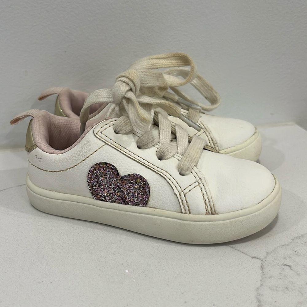 Carters White Heart Sneakers